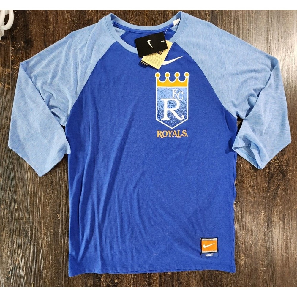 Kansas City Royals Cooperstown Men's Large‎ Nike 3/4 Sleeve MLB T Shirt 2015